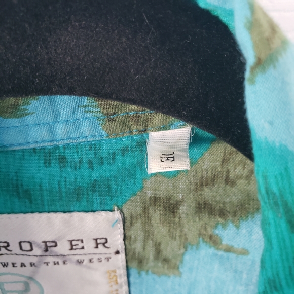 Roper Women's Western Floral Button-Up Shirt Denim Accents Small Cowgirl - Picture 6 of 9